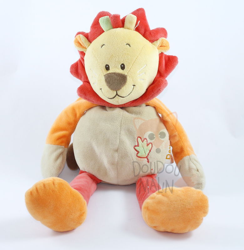  soft toy lion beige orange leaf 
